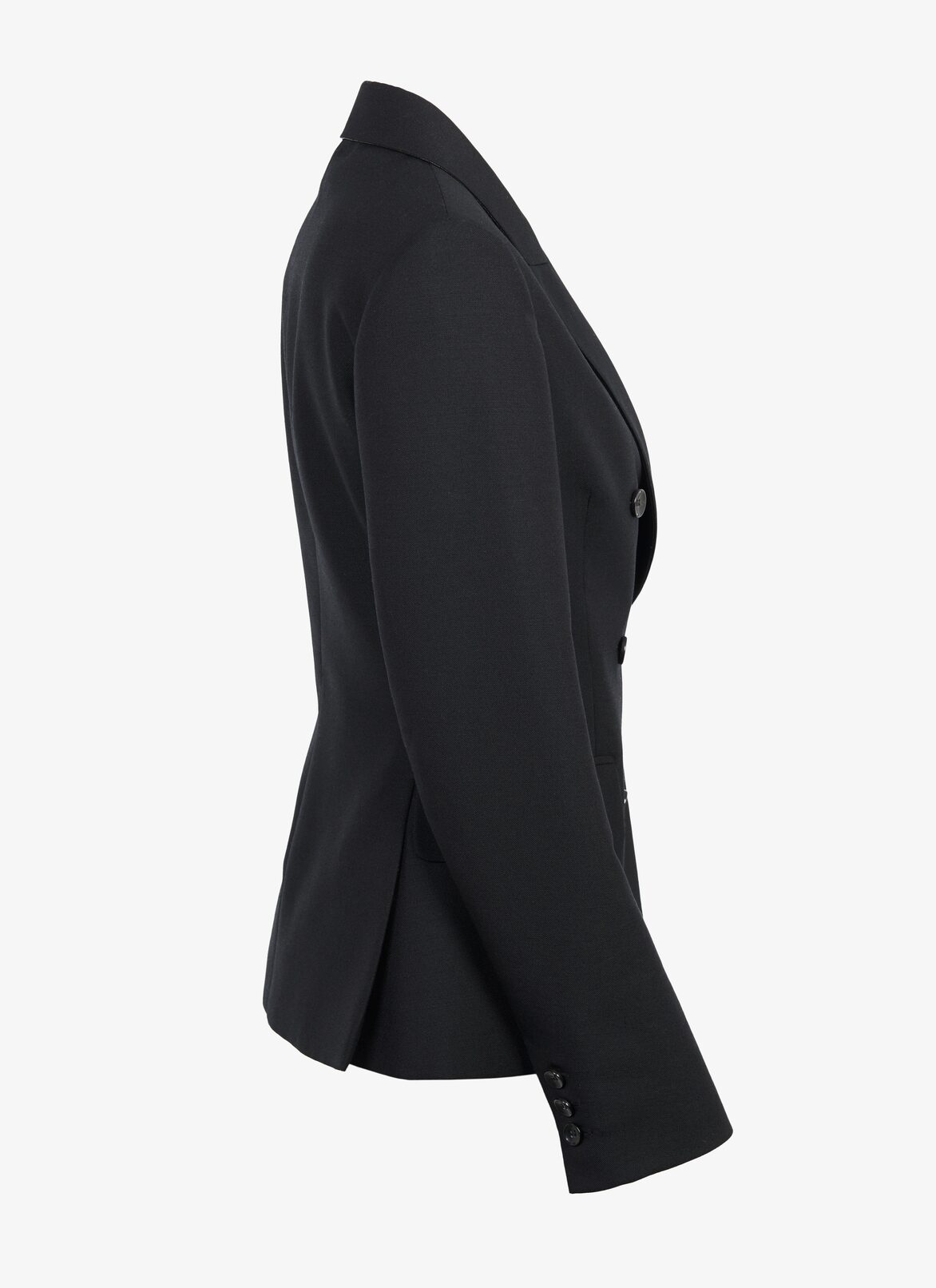 Wool-Blend Double-Breasted Blazer ALAÏA BLACK WOOL-BLEND DOUBLE-BREASTED BLAZER